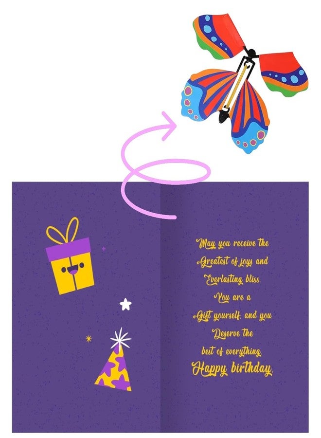 WARMINGO DE 3D Butterfly Pop-Up Happy Birthday Greeting Card | Unique Birthday Gift for Friends, Family, Girlfriend, Boyfriend | Special Surprise Card with Envelope (BIRTHDAY) - Image 3